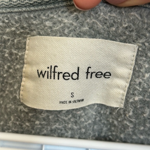 Wilfred Free Soft Blue Half Zip Cropped Sweatshirt - Picture 4 of 9